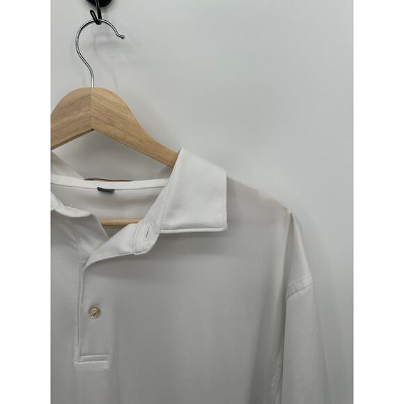 Peter Millar Summer Comfort Polo Men Large White Golf Outdoors Redwood Logo - Picture 6 of 8